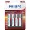 Pila AA Philips LR6P4B/10 Alcalina 1.5V Pack 4 Unidades Potencia Pro Alta Duración