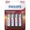 Pila AA Philips LR6P4B/10 Alcalina 1.5V Pack 4 Unidades Potencia Pro Alta Duración