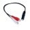 Cable Audio Estereo 2x Rca Hembra - Jack 3.5mm Hembra 0.25 M Negro