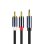 Cable Audio Estereo Jack 3.5 Macho - 2x Rca Macho Pro 0.50 M Negro