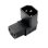 Adaptador Iec C14 A C13 Macho A Hembra Acodado 90 Grados  Negro