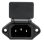 Conector De Alimentacion C14 Ac Macho Con Tapa  Negro 10 A