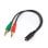 Adaptador Divisor De Auriculares Y Microfono 0.20 M Negro