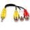 Cable De Video 3x Rca Hembra A 3.5 De 4 Pines 0.15 M Blanco