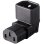 Adaptador Iec C14 A C13 Macho A Hembra Acodado 180 Grados  Negro