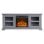 Chimenea Eléctrica Con Mueble Aparador Rustico Color Gris
