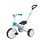 QPlay Elite Plus Blaues Dreirad, Stahlrahmen, Schiebestange, verstellbarer Gurt