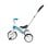 QPlay Elite Plus Blaues Dreirad, Stahlrahmen, Schiebestange, verstellbarer Gurt
