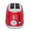 Tostadora Sogo TOS-SS-5460 Acero Inoxidable Roja 850W Doble Ranura Ancha 6 Niveles