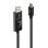 Adaptador de cable de vídeo Lindy 43342 USB Tipo C a DisplayPort 2 m Negro
