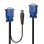 Kabel Lindy 32186 2m VGA USB 15 Way HD Male Schwarz Blau