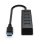 Hub USB Lindy 43324 4 Ports USB 3.2 Gen 1 5Gbps Aluminium/Kunststoff Schwarz 0,3m