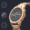 Reloj inteligente Forever SW-800 Verfi 1.3" IPS, Resistente Agua IP68, Banda Metal Oro S/M
