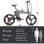 Bicicleta eléctrica DYU T1 sensor de par, batería extraíble, 7 velocidades, plegable, magnesio