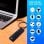 Hub USB Ewent EW1147 7 Puertos USB 3.2 Gen1 Alimentado Adaptador USB-C Negro