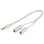 Câble Audio Vivanco 31009 2 x 3,5 mm H/F 0,2 m Blanc