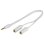 Cable de audio Vivanco 31009 2 x 3,5 mm hembra a 3,5 mm macho 0,2 m Blanco