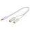Cable de audio Vivanco 31009 2 x 3,5 mm hembra a 3,5 mm macho 0,2 m Blanco