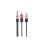 DCU Advance Tecnologic 30701230 Câble Jack 3,5 mm à 2 RCA Macho 2m Noir-Rouge Acier Inoxydable