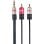 DCU Advance Tecnologic 30701230 Câble Jack 3,5 mm à 2 RCA Macho 2m Noir-Rouge Acier Inoxydable