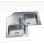 Fregadero Teka Angular 2C Acero Inoxidable 2 Senos Esquina 830x830mm Encastre