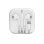 Auriculares DCU con cable compatibles Apple con micrófono y control de volumen en blanco