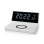 Reloj despertador digital Nedis WCACQ20WT Blanco carga inalámbrica Qi 15W doble alarma USB-A