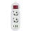 DCU Advance Tecnologic 37400102 Régua 2500W com 2x Tomadas, 2x USB-A, 1x USB-C, Cabo 2m e Proteção Infantil Branca
