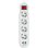 DCU Advance Tecnologic 37400104 Régua com 4x Tomadas AC, 2x USB-A, 1x USB-C, Cabo 2m e Proteção Avançada Branca