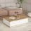 Mesa de centro Catalina diseño moderno, aglomerado 18mm, 2 puertas abatibles blanco/madera