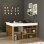 Escritorio Bihar L MDF PVC 8 Compartimentos Estantes Amplio Espacio Natural