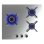 Placa de Gas 3 Fuegos 6,2kW Acero Inoxidable con Parrillas Hierro Fundido y Quemador WOK Triple Corona