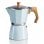 Cafetera italienisch Haeger MOKA Pot 6 Tassen Aluminium Blau Bakelit Silikon