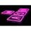 Iluminación de pared LED PREYON Purple Eye Bait WASD, púrpura, USB, 420x16x285mm, acrílico
