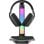 Soporte para auriculares gaming con RGB, cargador inalámbrico, hub USB (2x USB-A, 2x USB-C), aluminio