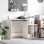Escritorio Magali Blanco MDF Reversible 2 en 1 con Estantes, Bandeja y Mueble Auxiliar
