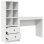 Escritorio Monstera blanco 2 en 1 con estantería modular, madera de ingeniería, compacto