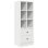 Escritorio Monstera blanco 2 en 1 con estantería modular, madera de ingeniería, compacto