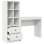 Conjunto escritorio y estantería Hedwig Max MDF 6 compartimentos 2 cajones 90 cm ancho