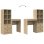 Conjunto escritorio y estantería Hedwig MDF 6 compartimentos 2 cajones 76x60x40 cm