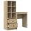 Conjunto escritorio y estantería Hedwig MDF 6 compartimentos 2 cajones 76x60x40 cm