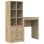 Conjunto escritorio y estantería Hedwig MDF 6 compartimentos 2 cajones 76x60x40 cm