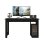 Escritorio Nevada negro, melamina MDF, estante CPU, diseño ergonómico y compacto