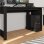 Escritorio Nevada negro, melamina MDF, estante CPU, diseño ergonómico y compacto