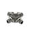 Conector en Cruz Gardena 13mm Micro-Drip, 4 salidas, Quick & Easy, 2 Unidades, Negro