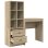 Escritorio modular Norris roble Sonoma con estantería reversible, 2 cajones y 6 compartimentos