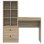 Escritorio modular Norris roble Sonoma con estantería reversible, 2 cajones y 6 compartimentos