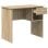 Escritorio Fang blanco compacto, tablero resistente, 1 cajón y estantería lateral