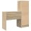 Escritorio Buck roble Sonoma compacto, 6 compartimentos, 2 cajones, tablero de partículas resistente