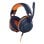 Auriculares V7 con cable USB-A/USB-C y 3.5mm, Cancelación de Ruido, Micrófono Boom, Azul Naranja